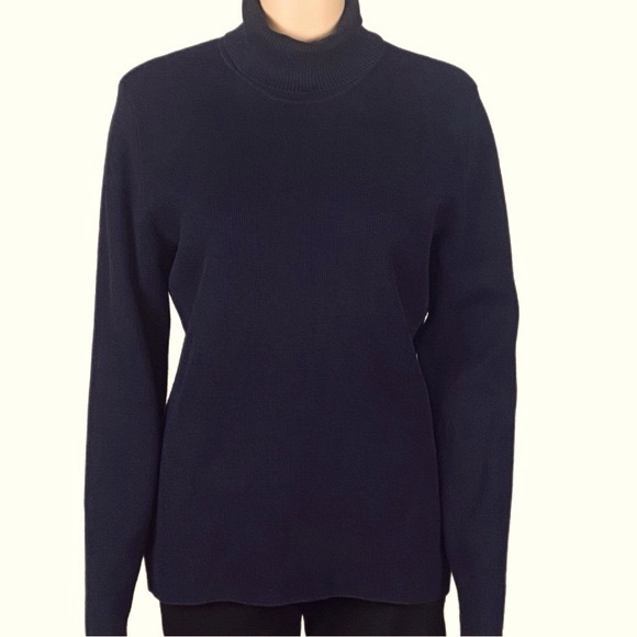 Orvis Sweaters - ORVIS black classic ribbed stretchy turtleneck sweater in SIZE LARGE EUC